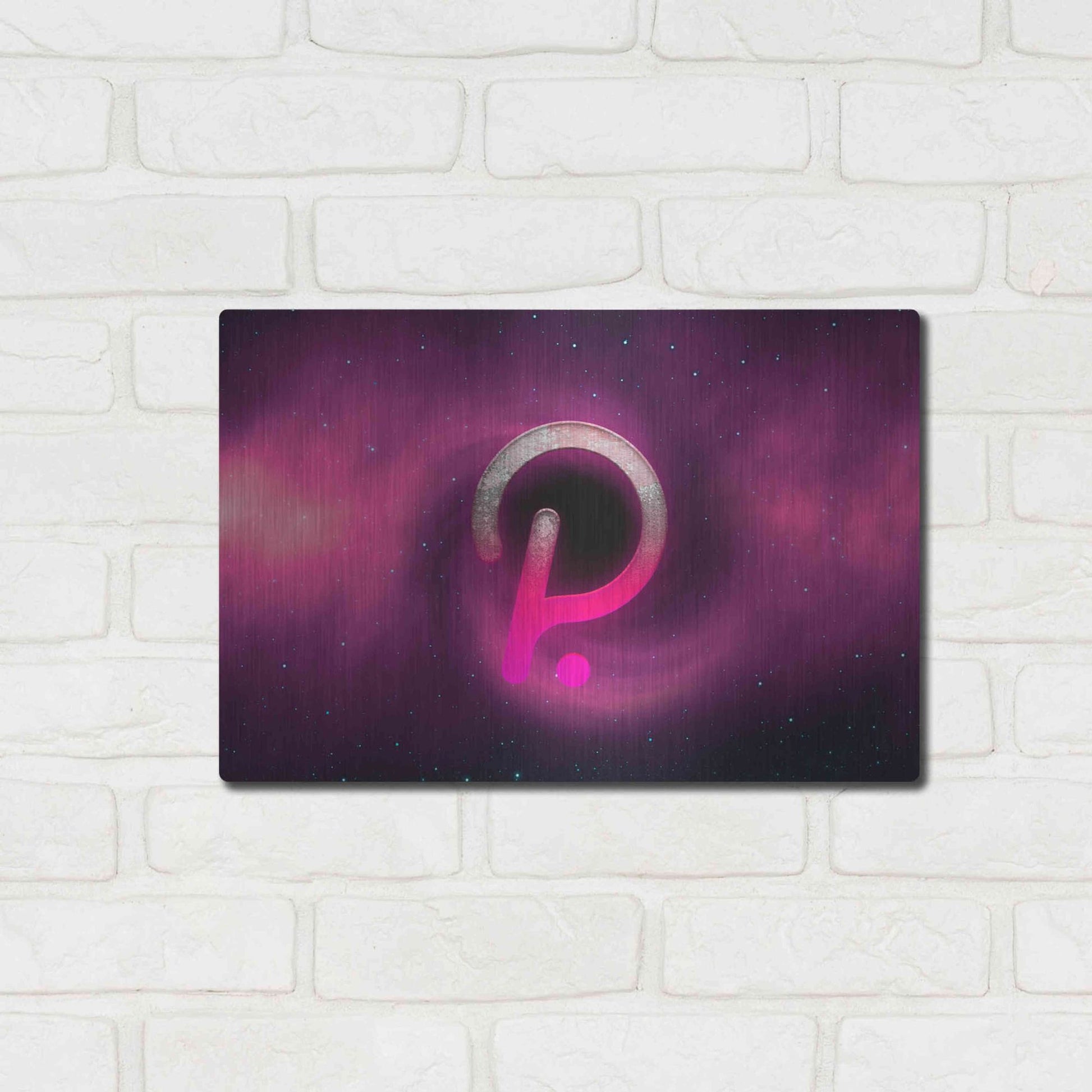 Luxe Metal Art 'Cosmic Crypto Polkadot' by Epic Portfolio, Metal Wall Art,16x12