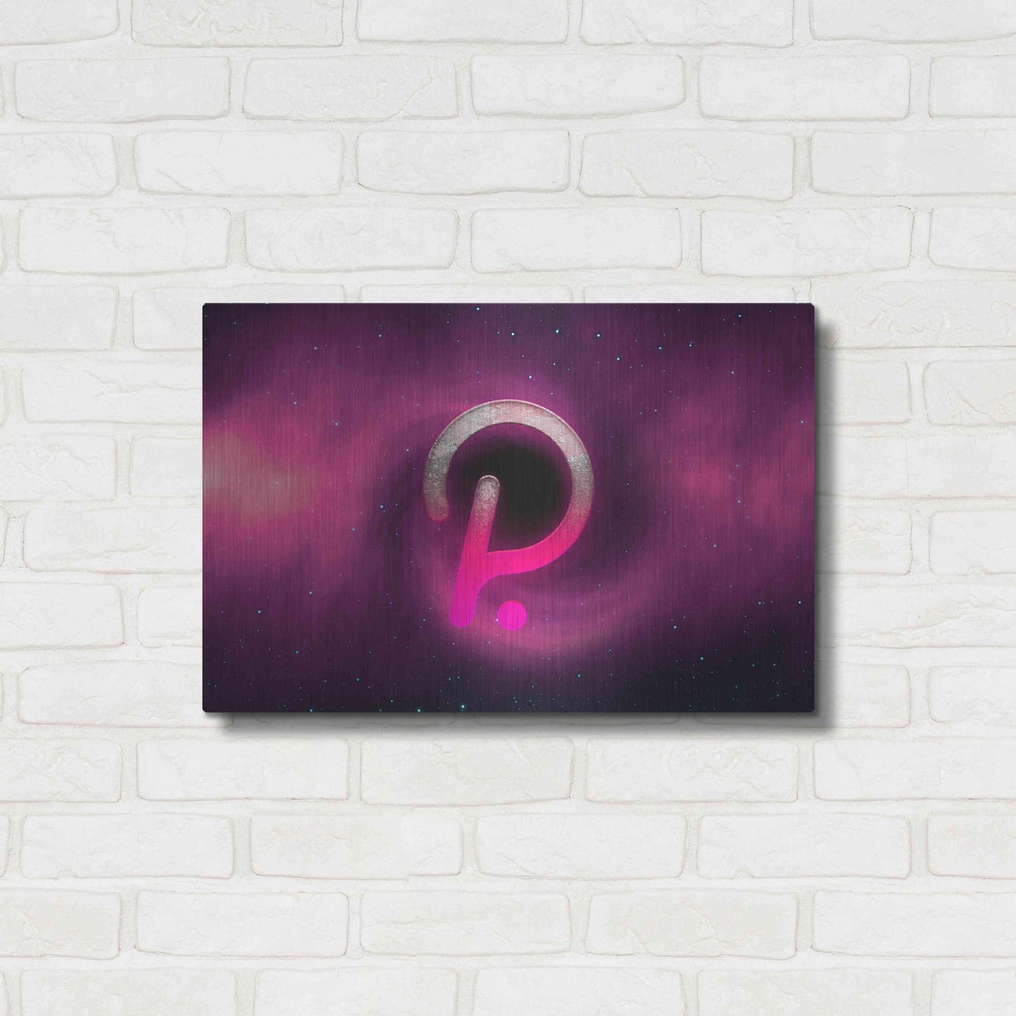 Luxe Metal Art 'Cosmic Crypto Polkadot' by Epic Portfolio, Metal Wall Art,24x16