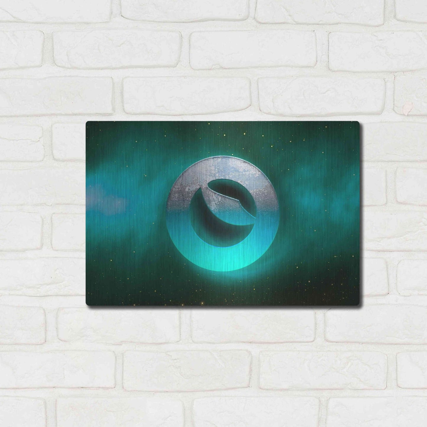 Luxe Metal Art 'Cosmic Crypto Luna' by Epic Portfolio, Metal Wall Art,16x12