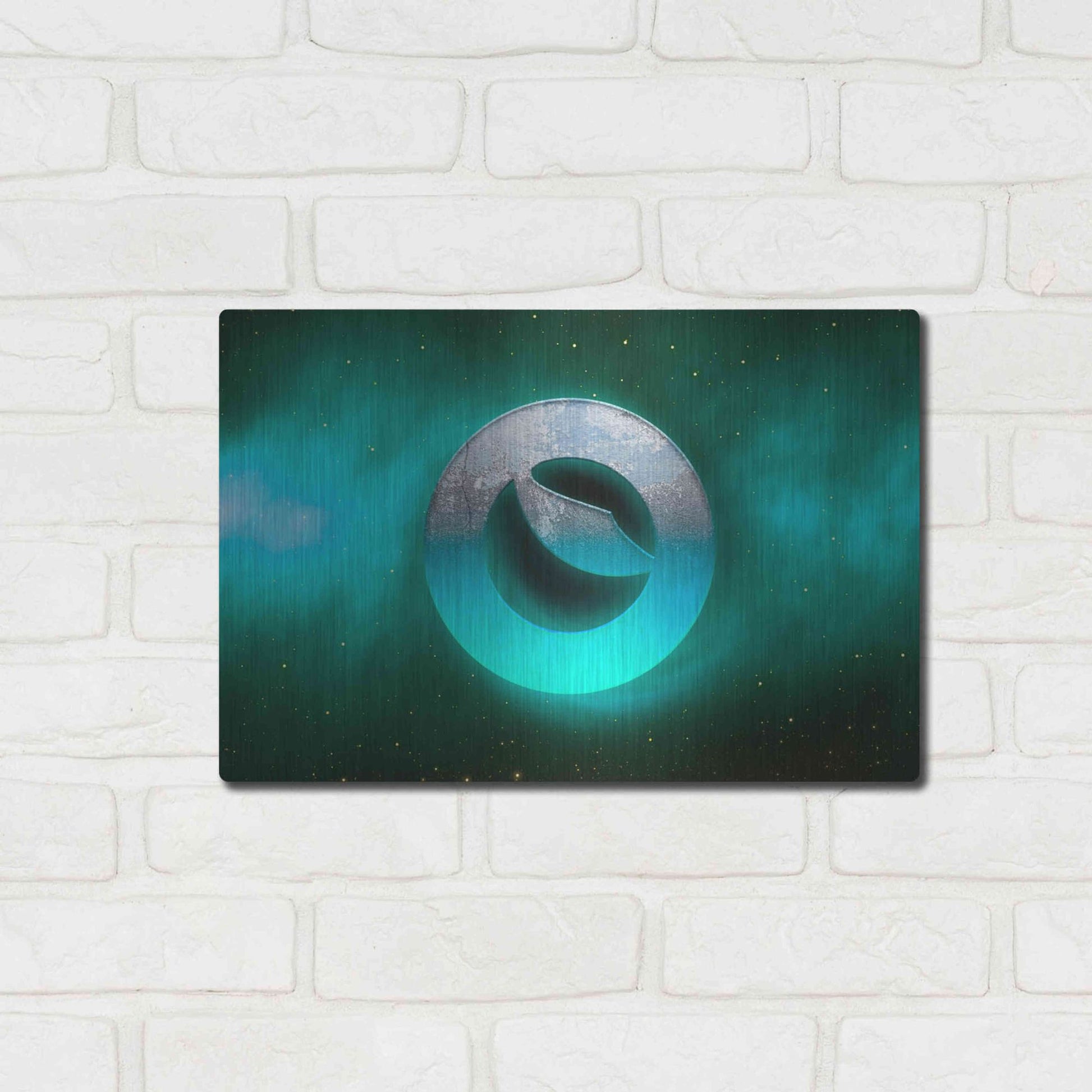 Luxe Metal Art 'Cosmic Crypto Luna' by Epic Portfolio, Metal Wall Art,16x12