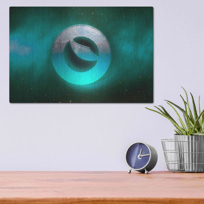 Luxe Metal Art 'Cosmic Crypto Luna' by Epic Portfolio, Metal Wall Art,16x12