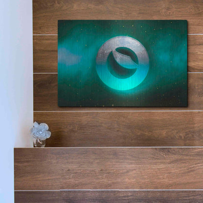Luxe Metal Art 'Cosmic Crypto Luna' by Epic Portfolio, Metal Wall Art,16x12