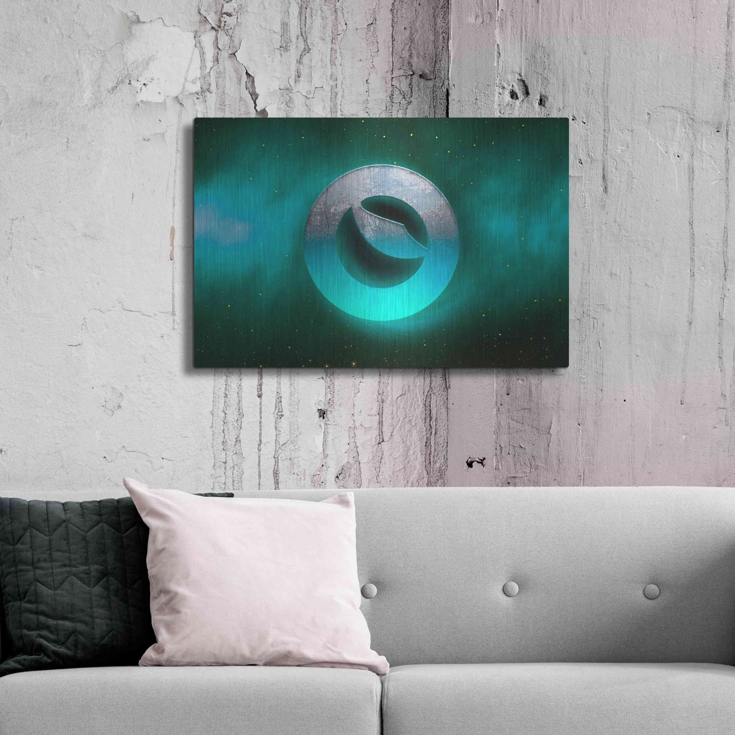 Luxe Metal Art 'Cosmic Crypto Luna' by Epic Portfolio, Metal Wall Art,36x24