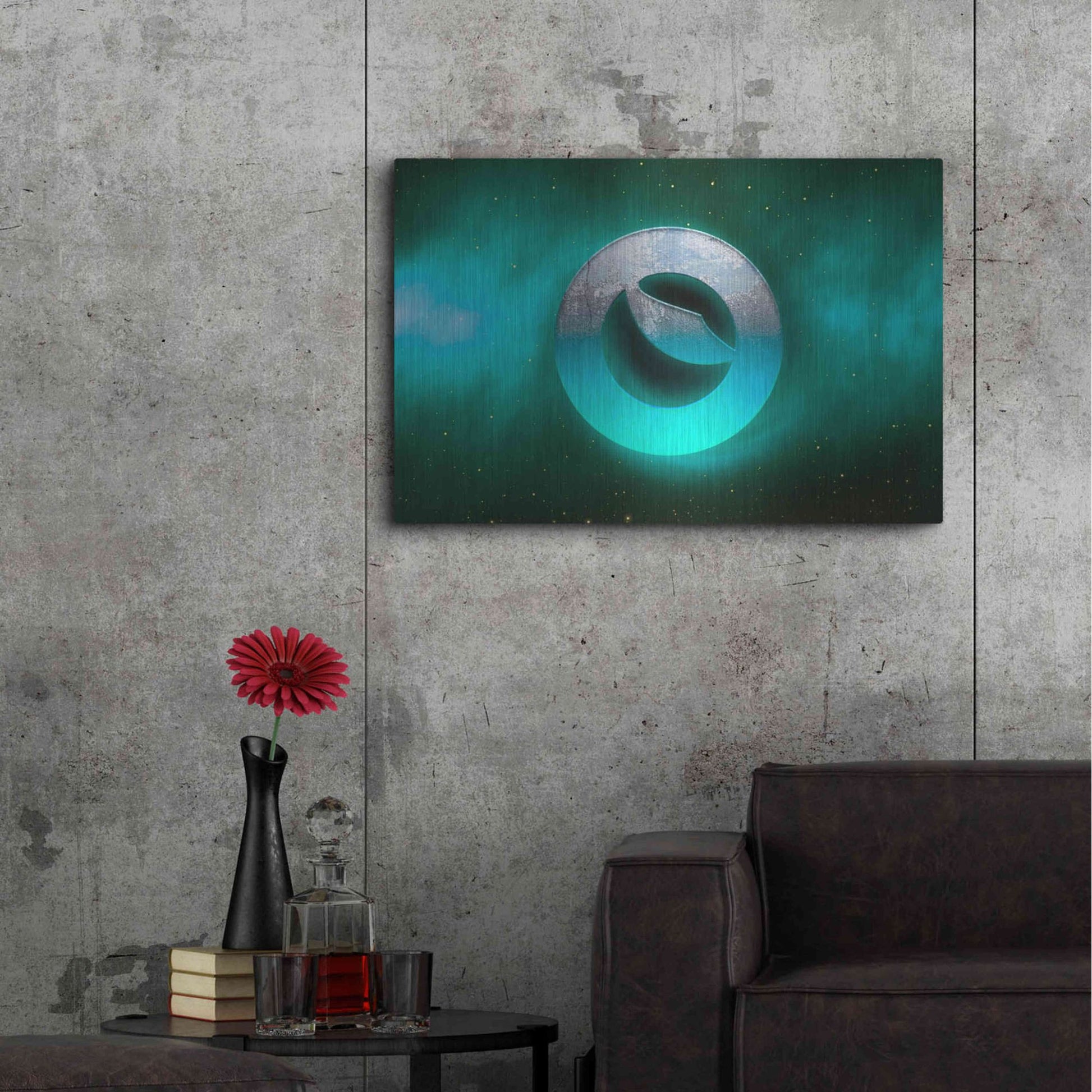 Luxe Metal Art 'Cosmic Crypto Luna' by Epic Portfolio, Metal Wall Art,36x24