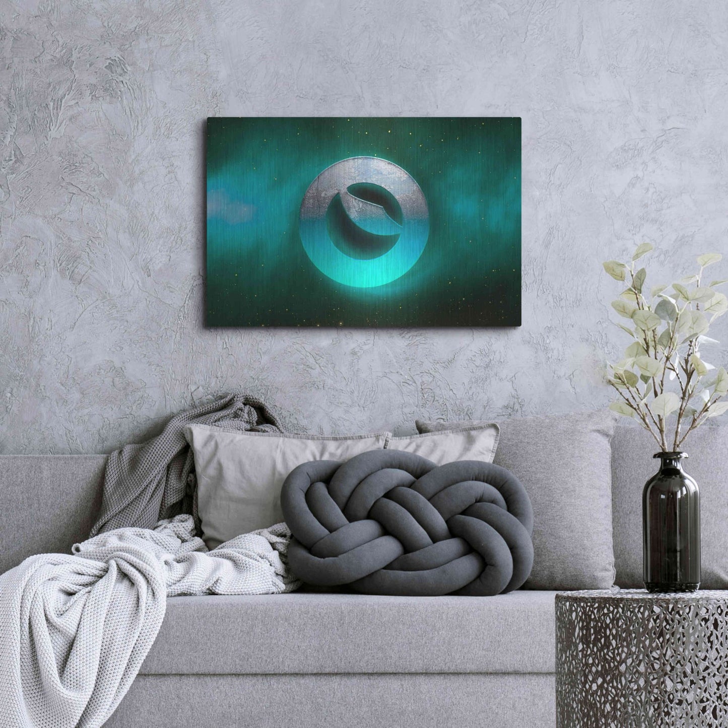 Luxe Metal Art 'Cosmic Crypto Luna' by Epic Portfolio, Metal Wall Art,36x24