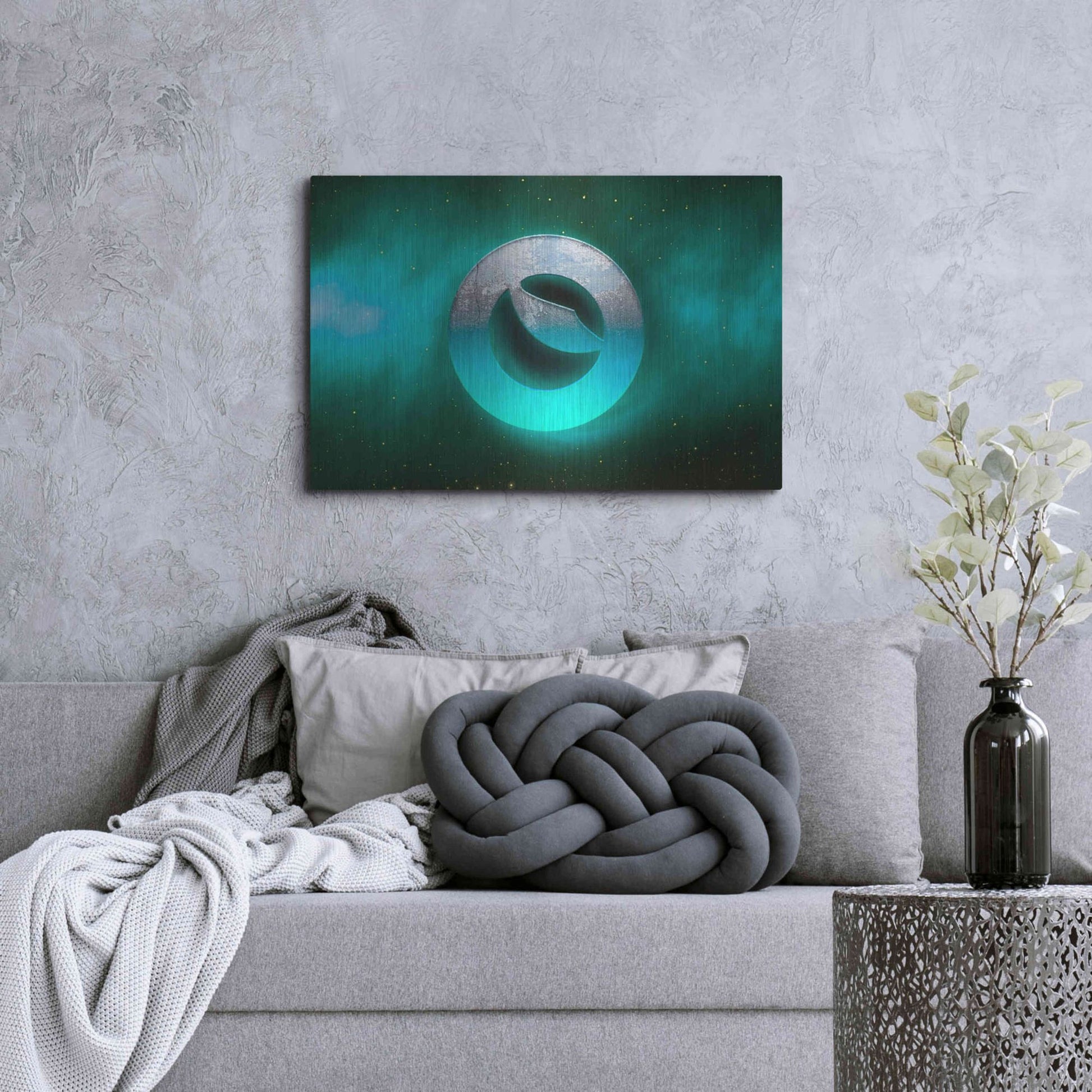 Luxe Metal Art 'Cosmic Crypto Luna' by Epic Portfolio, Metal Wall Art,36x24