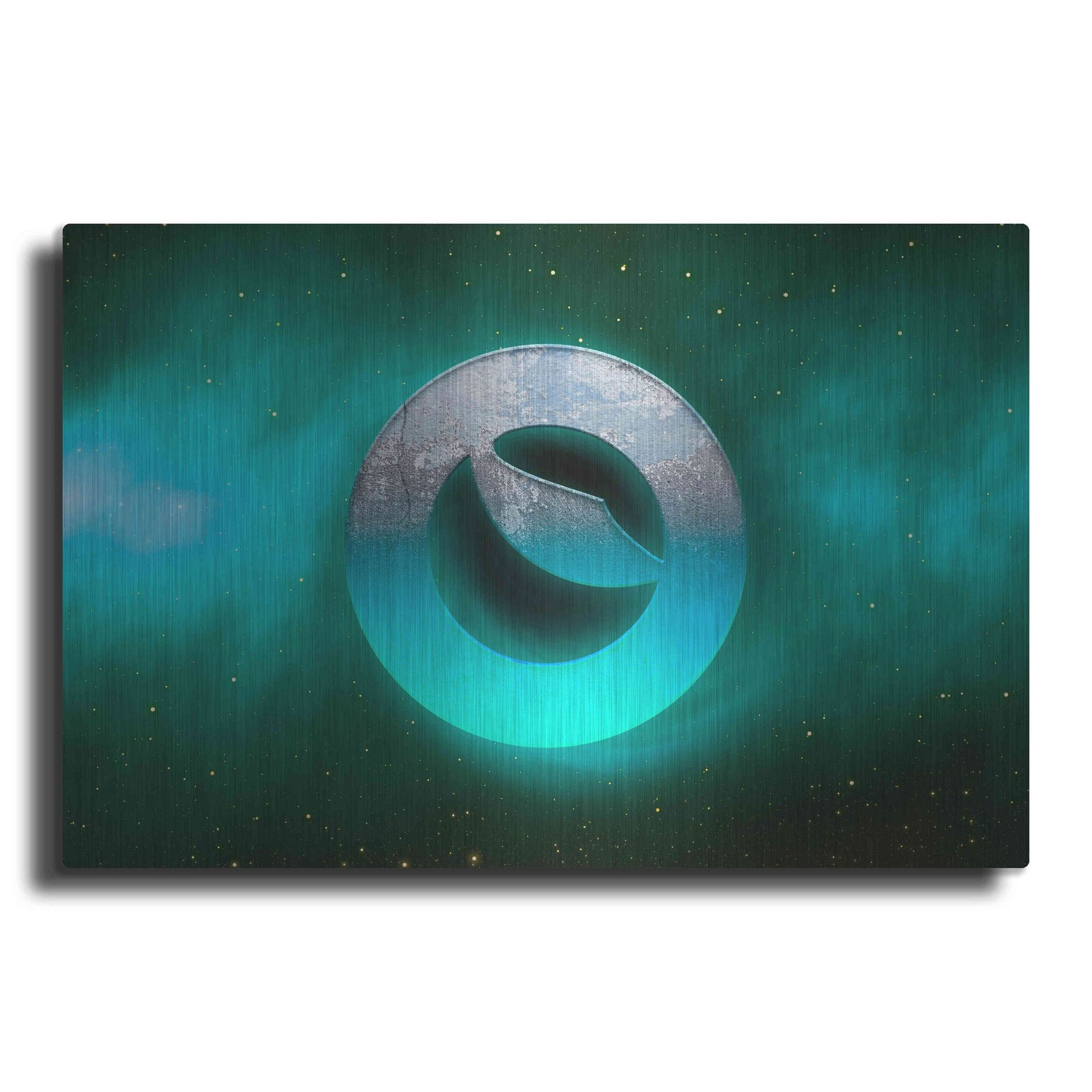 Luxe Metal Art 'Cosmic Crypto Luna' by Epic Portfolio, Metal Wall Art