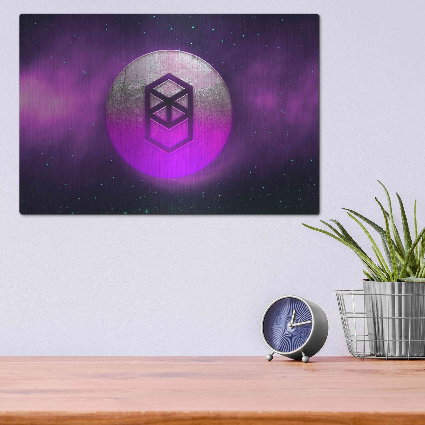 Luxe Metal Art 'Cosmic Crypto Fantom' by Epic Portfolio, Metal Wall Art,16x12