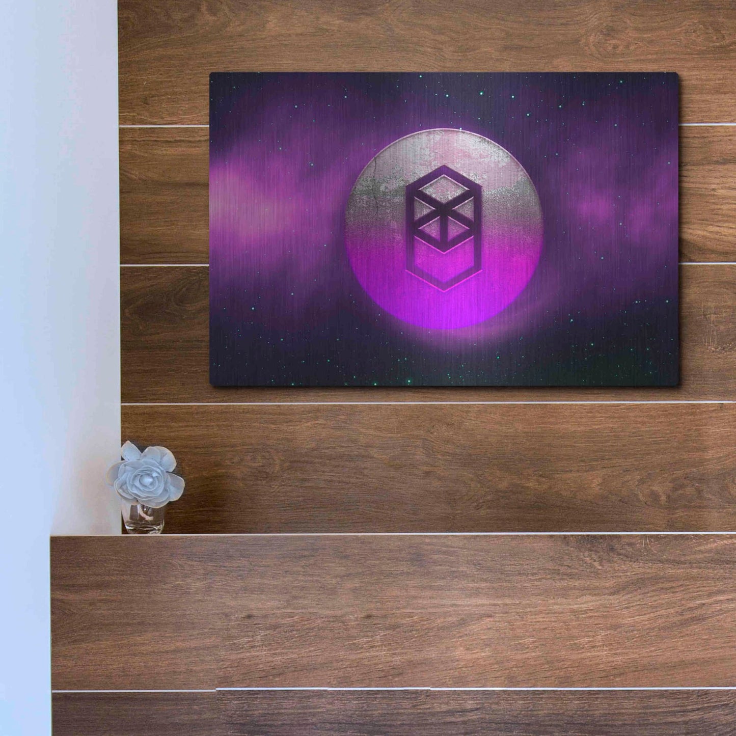 Luxe Metal Art 'Cosmic Crypto Fantom' by Epic Portfolio, Metal Wall Art,16x12