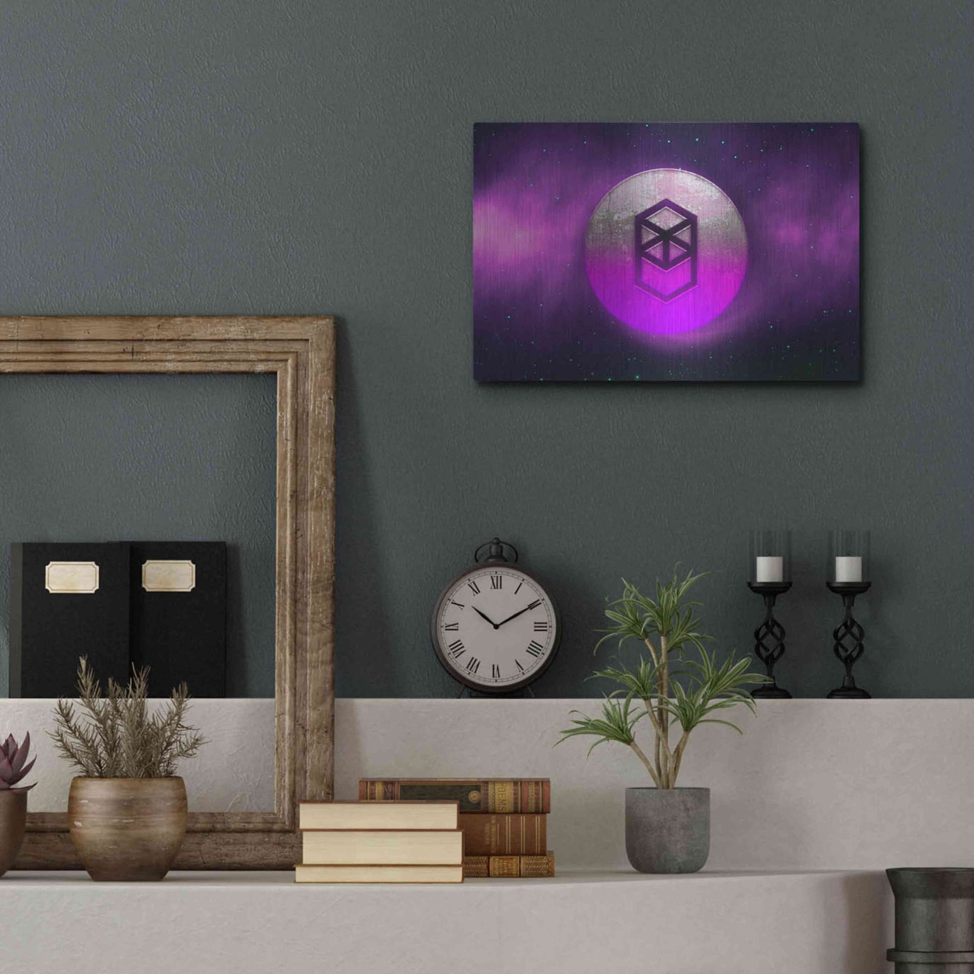 Luxe Metal Art 'Cosmic Crypto Fantom' by Epic Portfolio, Metal Wall Art,16x12