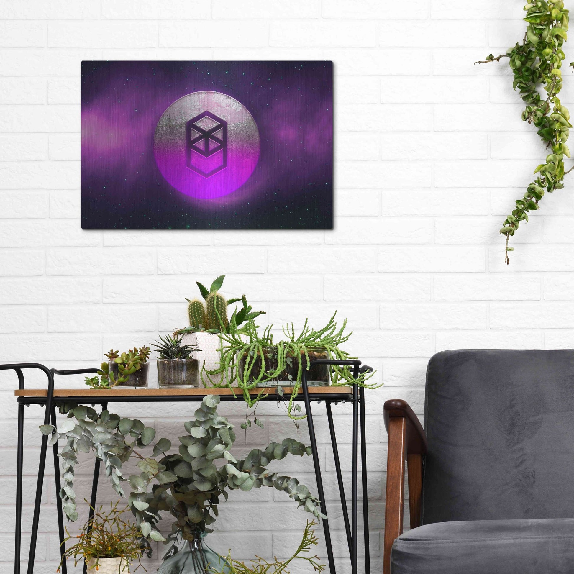 Luxe Metal Art 'Cosmic Crypto Fantom' by Epic Portfolio, Metal Wall Art,16x12