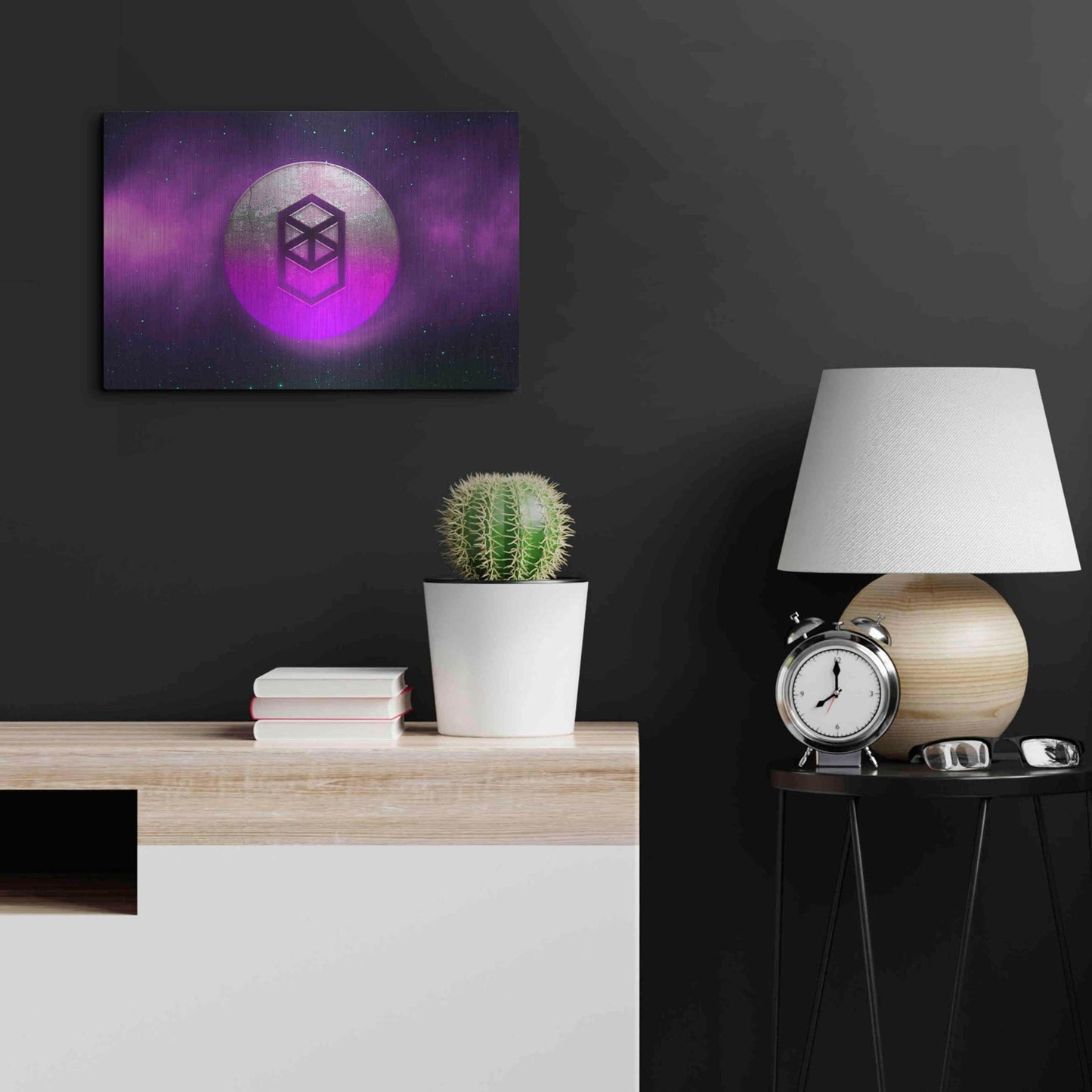 Luxe Metal Art 'Cosmic Crypto Fantom' by Epic Portfolio, Metal Wall Art,24x16