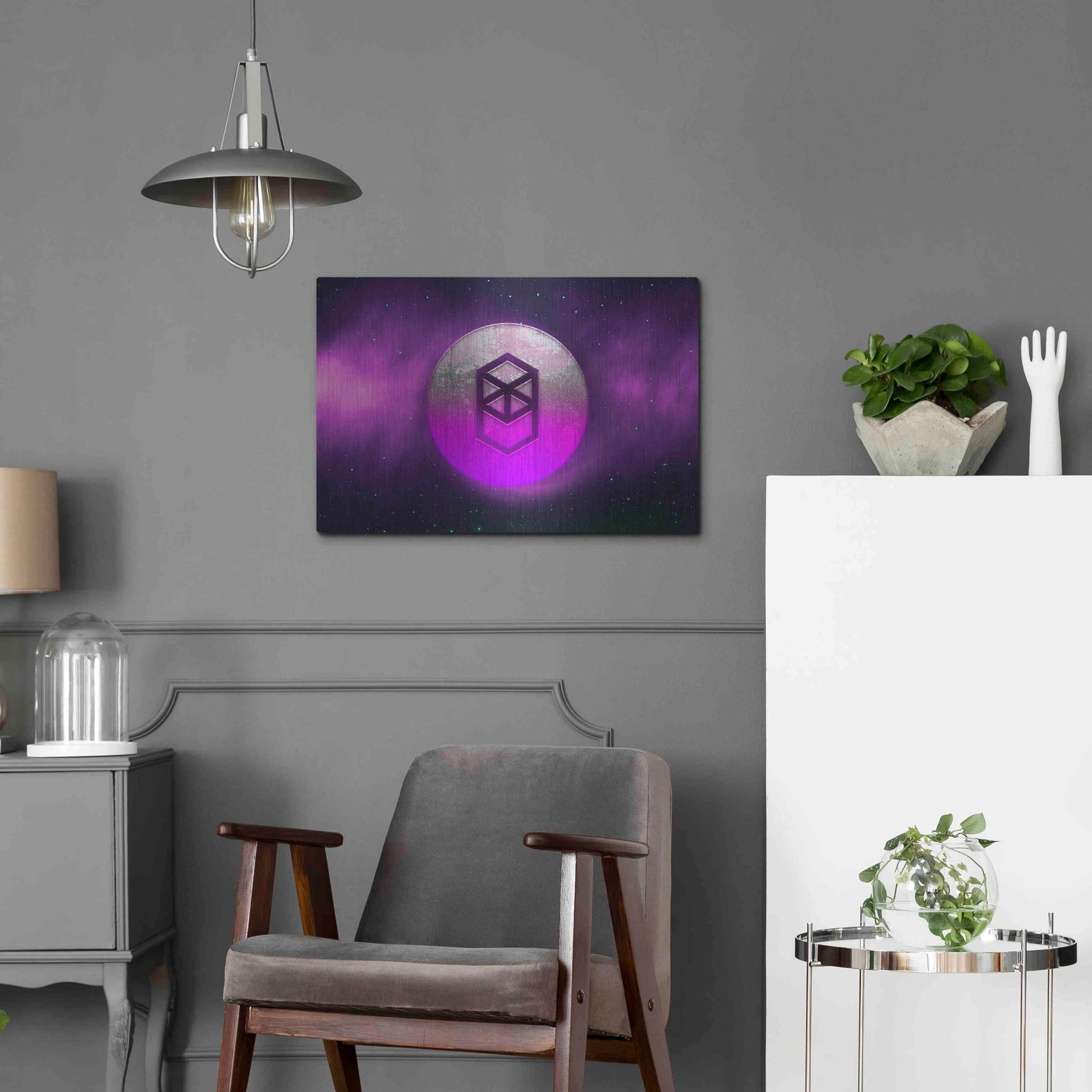 Luxe Metal Art 'Cosmic Crypto Fantom' by Epic Portfolio, Metal Wall Art,24x16