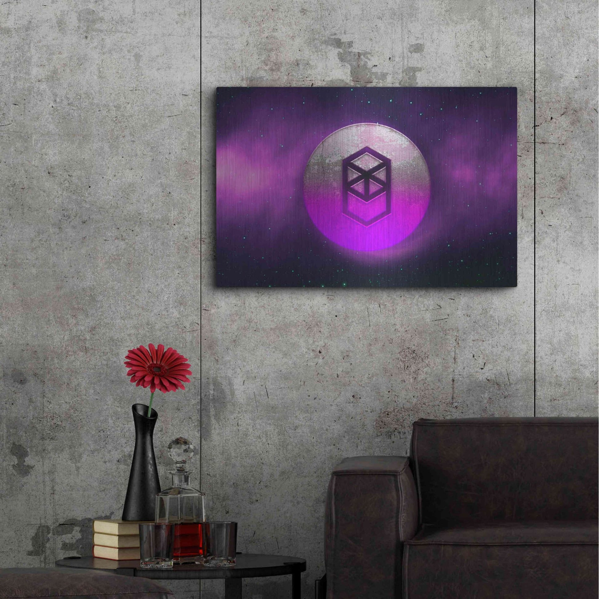 Luxe Metal Art 'Cosmic Crypto Fantom' by Epic Portfolio, Metal Wall Art,36x24