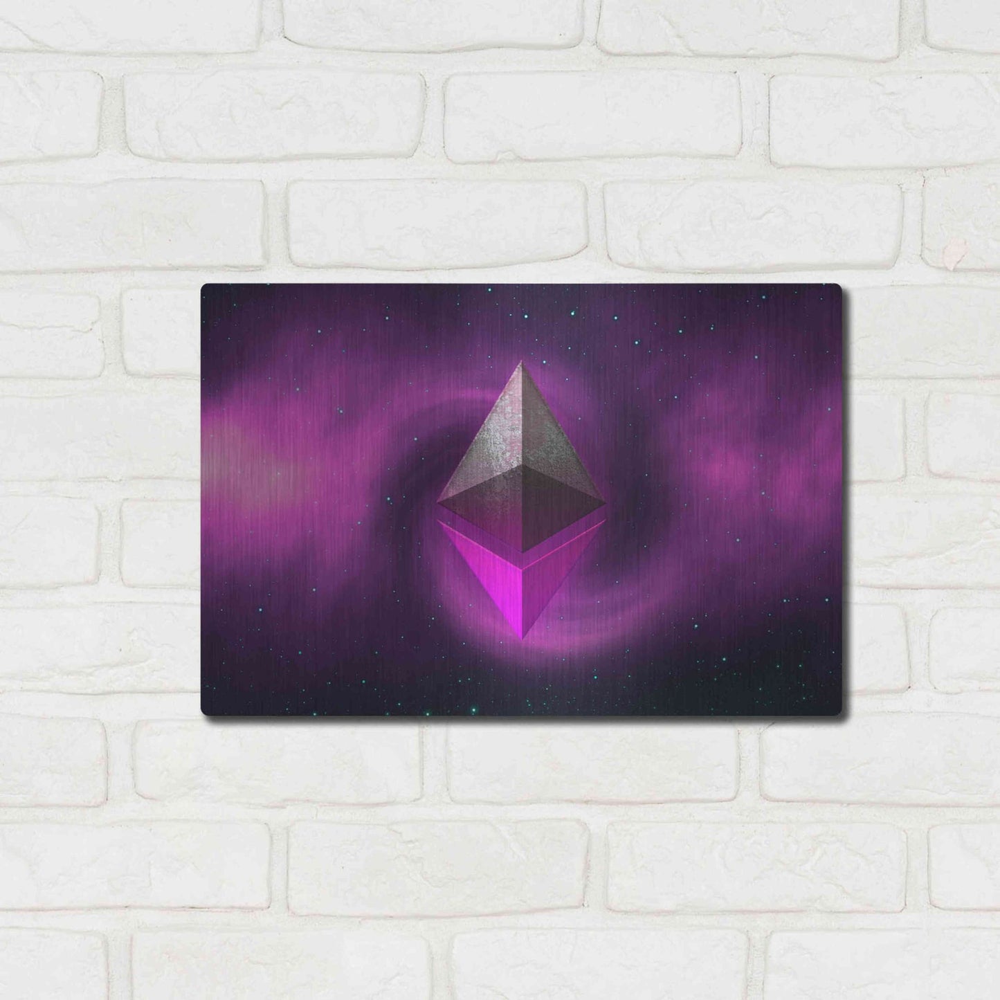 Luxe Metal Art 'Cosmic Crypto Ethereum' by Epic Portfolio, Metal Wall Art,16x12