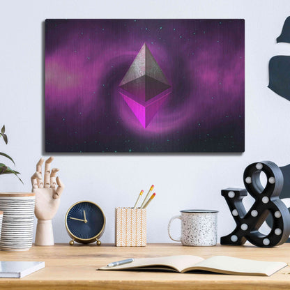 Luxe Metal Art 'Cosmic Crypto Ethereum' by Epic Portfolio, Metal Wall Art,16x12
