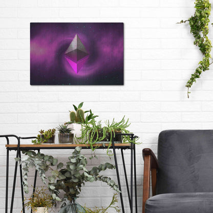 Luxe Metal Art 'Cosmic Crypto Ethereum' by Epic Portfolio, Metal Wall Art,16x12