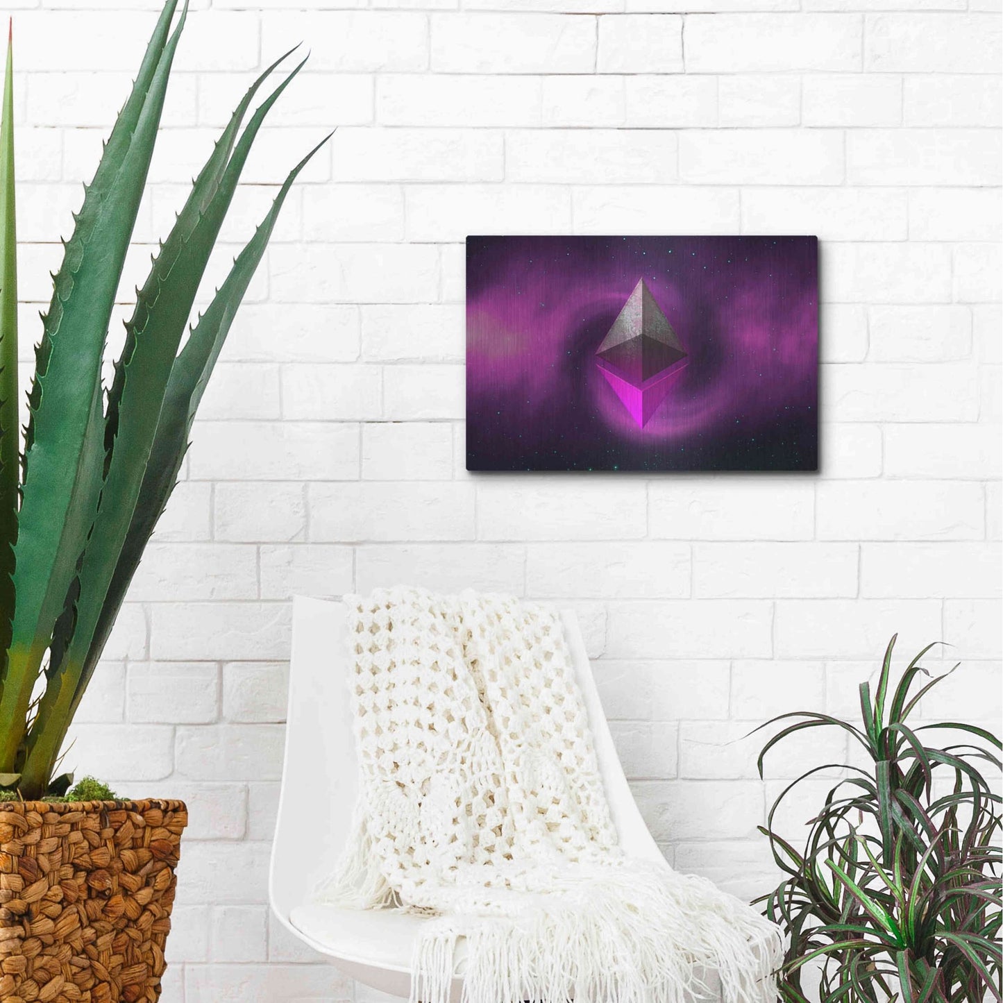 Luxe Metal Art 'Cosmic Crypto Ethereum' by Epic Portfolio, Metal Wall Art,16x12