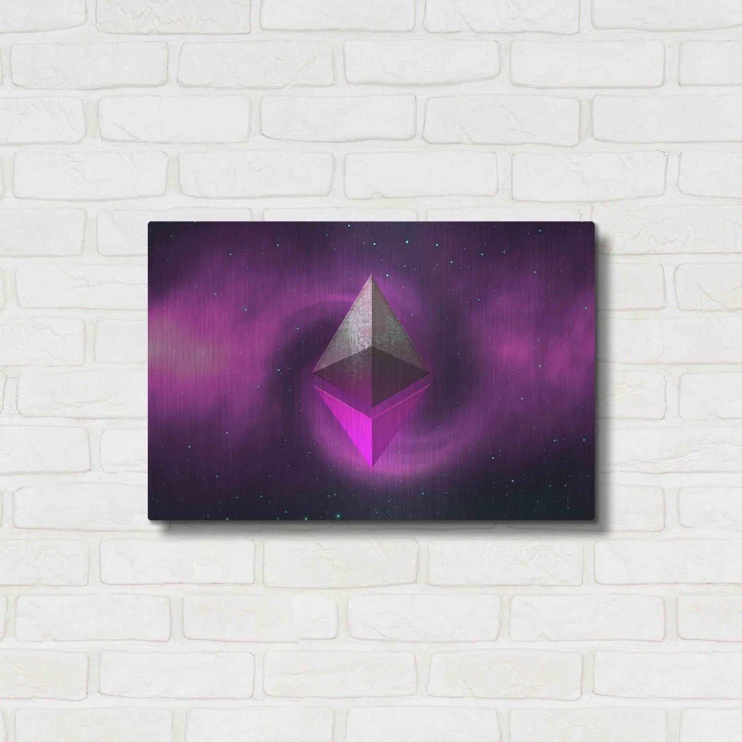 Luxe Metal Art 'Cosmic Crypto Ethereum' by Epic Portfolio, Metal Wall Art,24x16