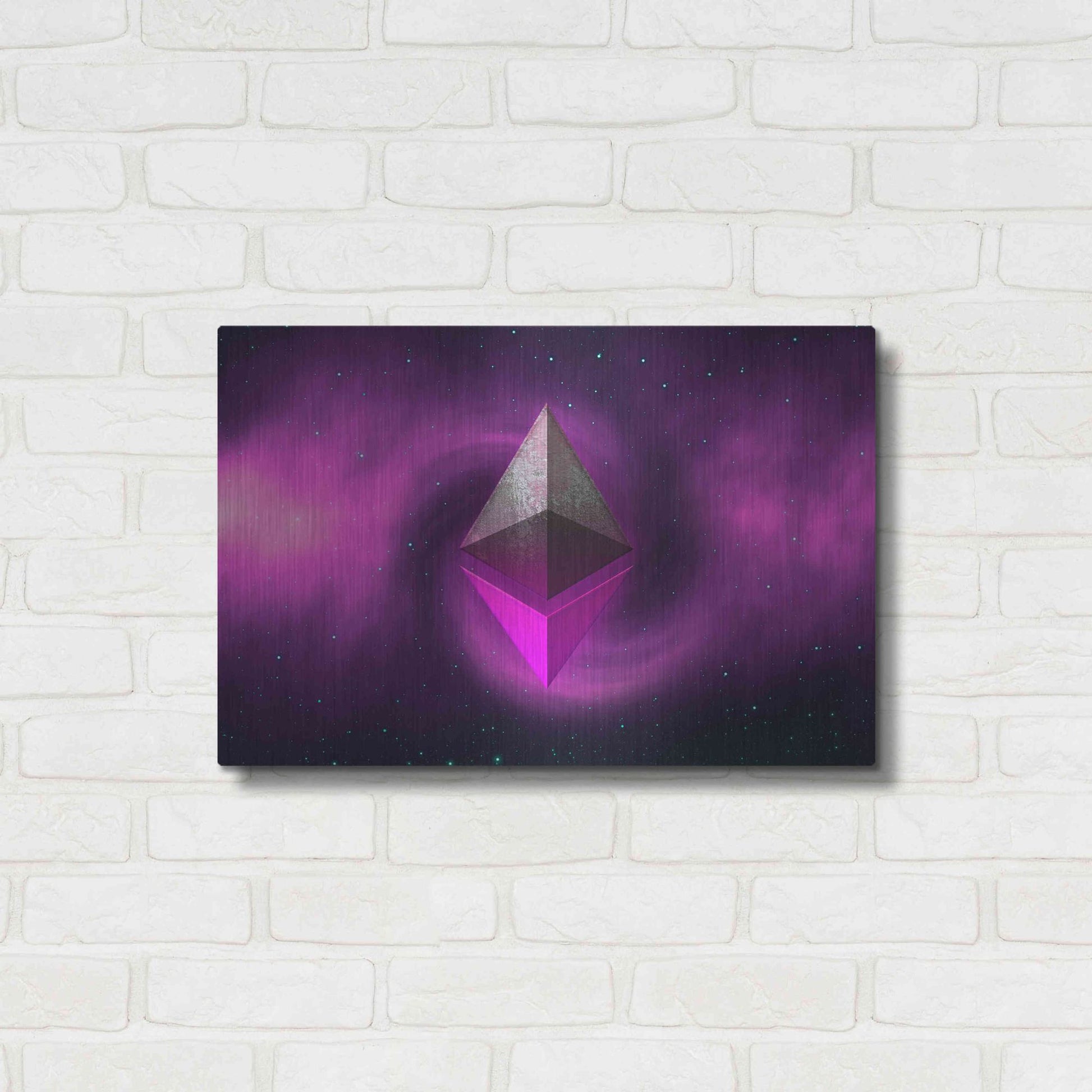 Luxe Metal Art 'Cosmic Crypto Ethereum' by Epic Portfolio, Metal Wall Art,24x16