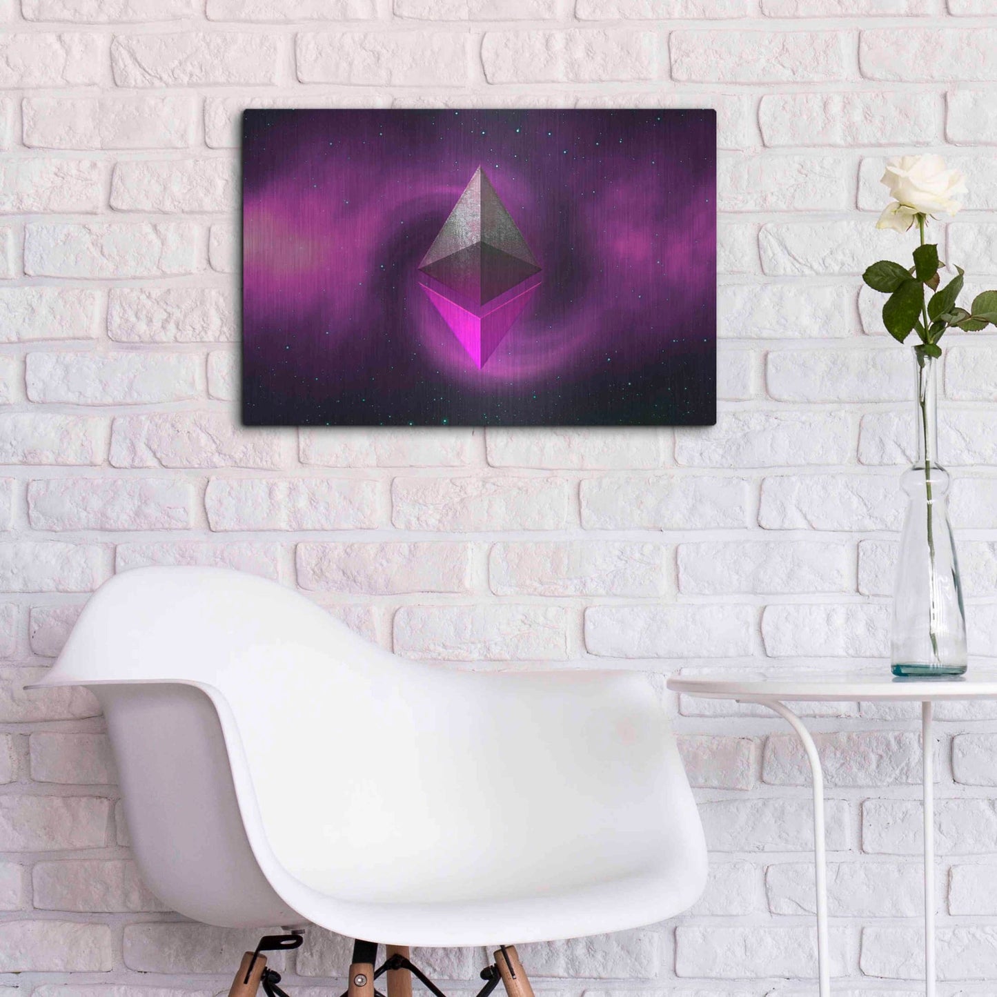 Luxe Metal Art 'Cosmic Crypto Ethereum' by Epic Portfolio, Metal Wall Art,24x16