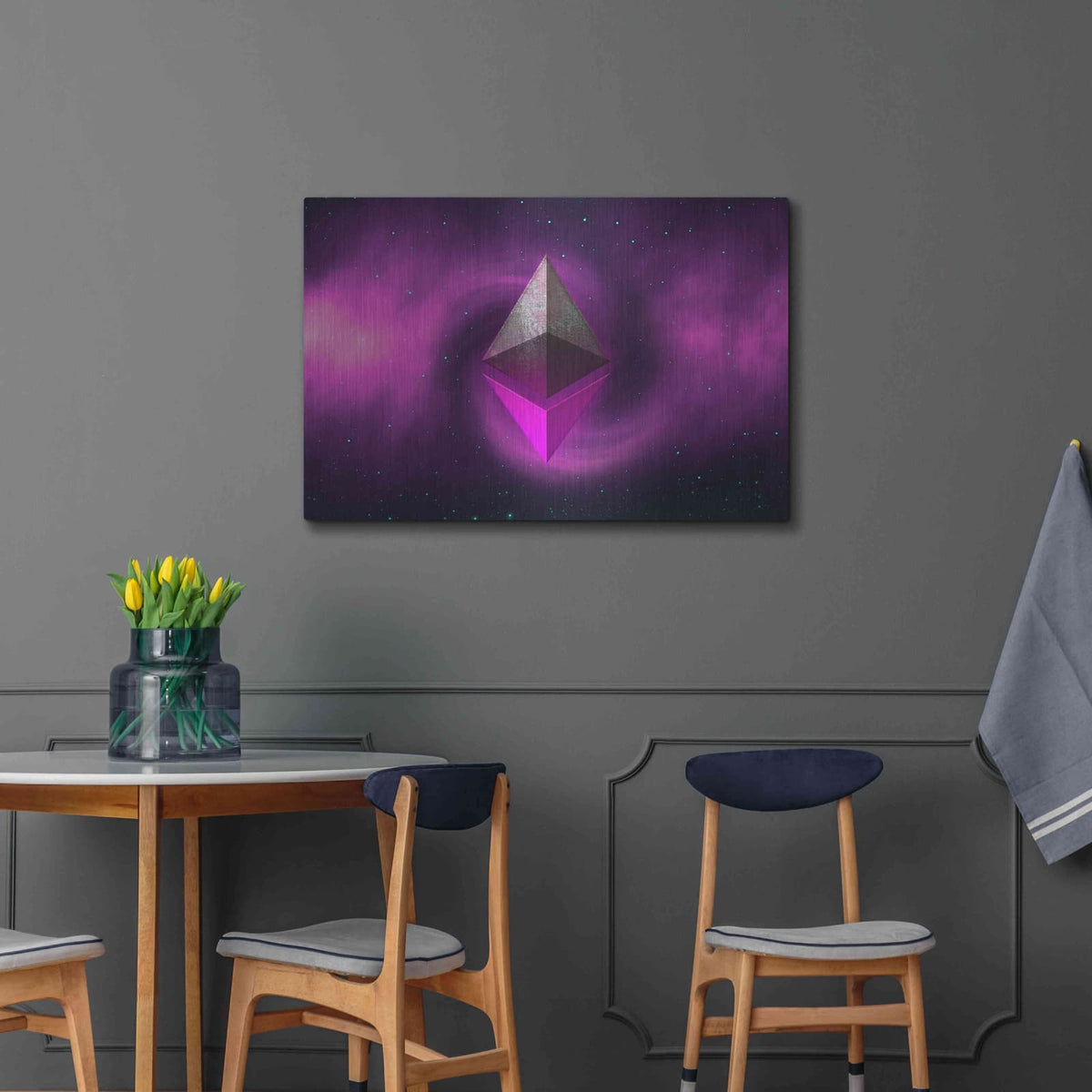 'Cosmic Crypto Ethereum' by Valentyn Artemenko – Metal Wall Art, 36x24 room view