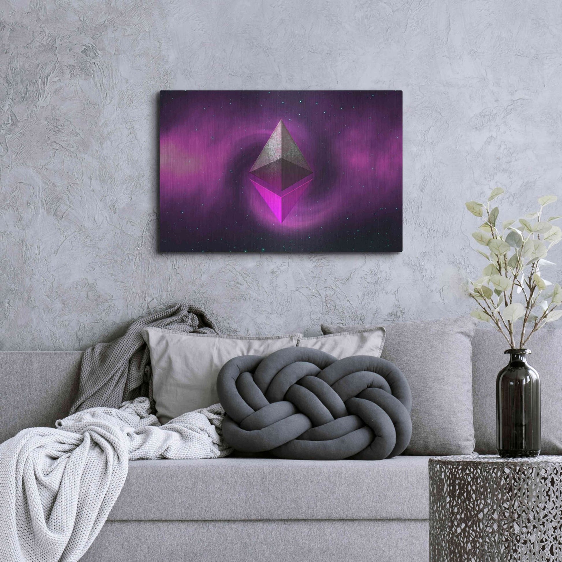 Luxe Metal Art 'Cosmic Crypto Ethereum' by Epic Portfolio, Metal Wall Art,36x24