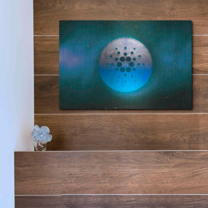 Luxe Metal Art 'Cosmic Crypto Cardano' by Epic Portfolio, Metal Wall Art,16x12