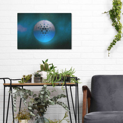 Luxe Metal Art 'Cosmic Crypto Cardano' by Epic Portfolio, Metal Wall Art,16x12