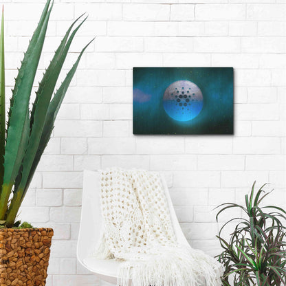 Luxe Metal Art 'Cosmic Crypto Cardano' by Epic Portfolio, Metal Wall Art,16x12