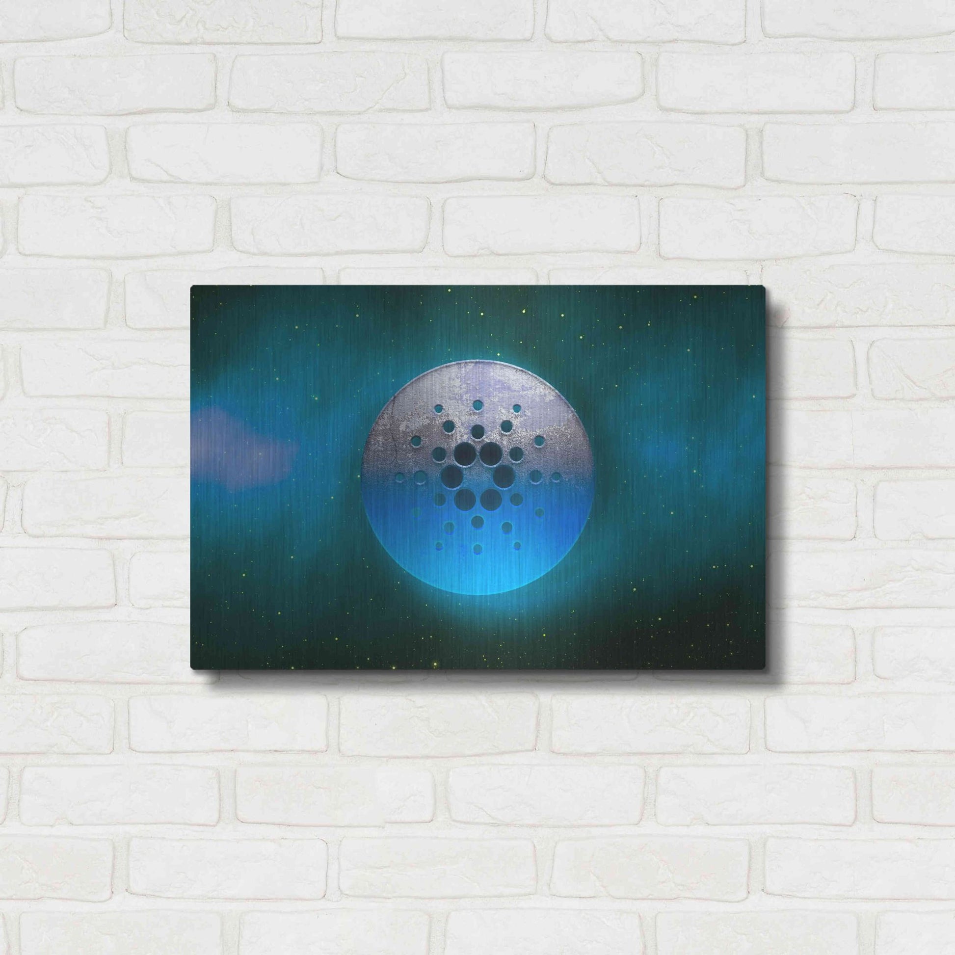 Luxe Metal Art 'Cosmic Crypto Cardano' by Epic Portfolio, Metal Wall Art,24x16