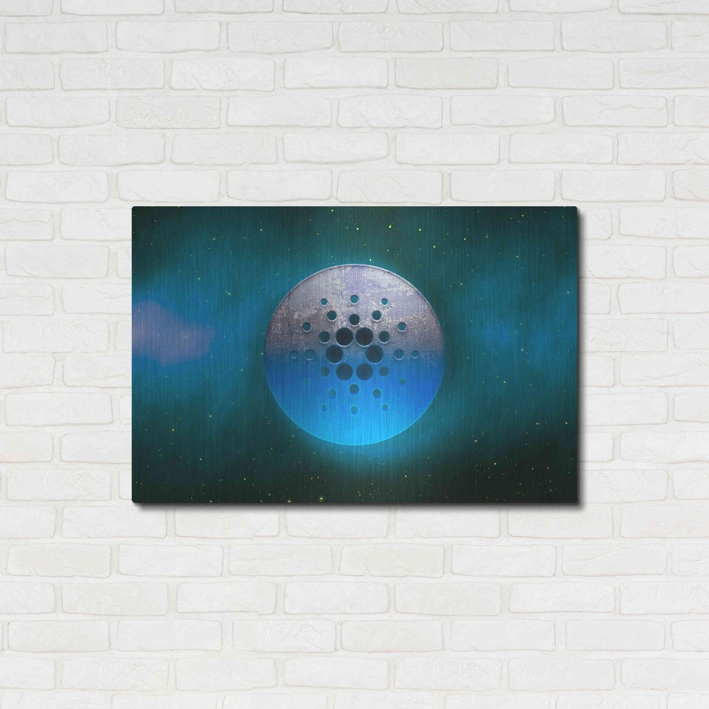 Luxe Metal Art 'Cosmic Crypto Cardano' by Epic Portfolio, Metal Wall Art,36x24