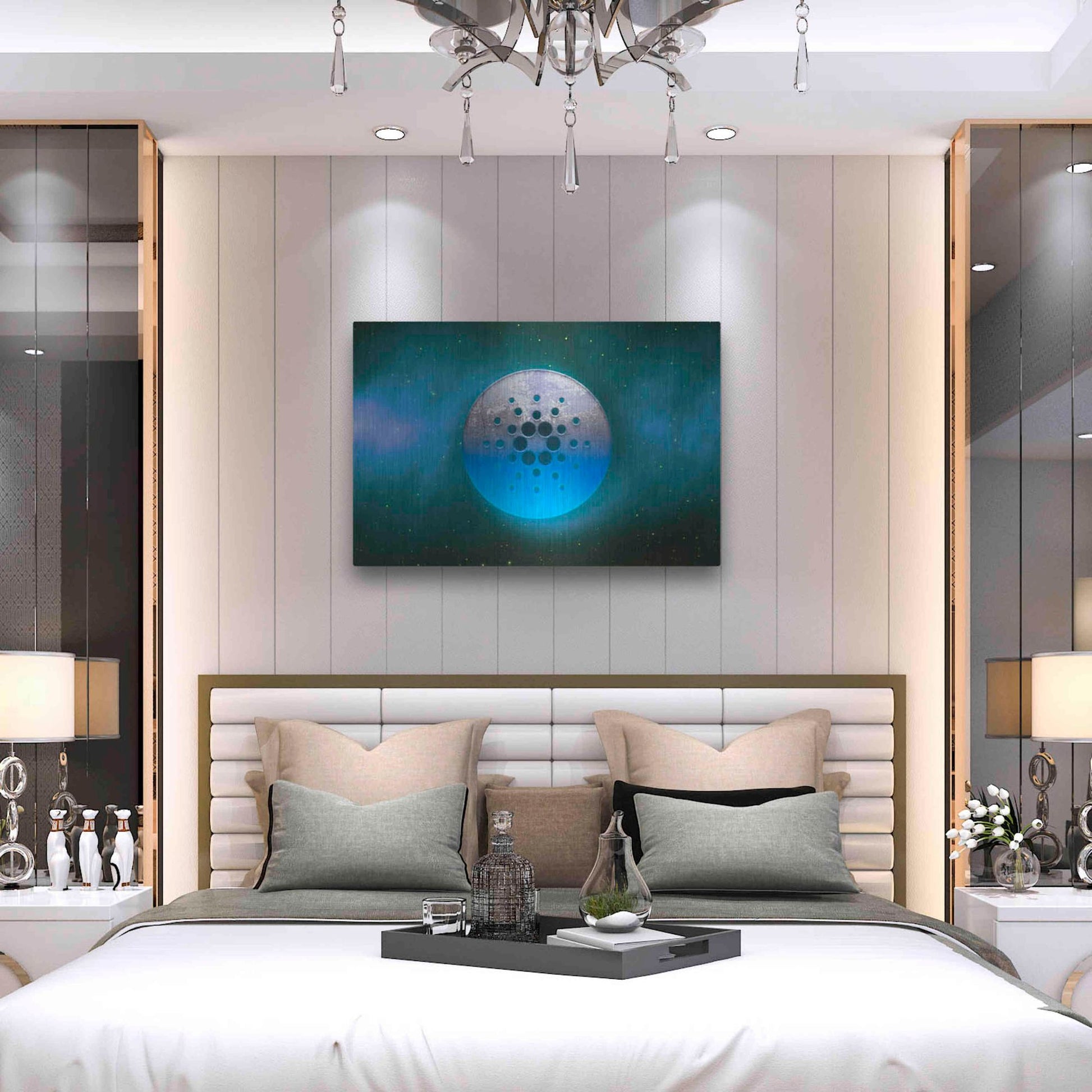 Luxe Metal Art 'Cosmic Crypto Cardano' by Epic Portfolio, Metal Wall Art,36x24