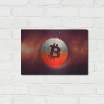 Luxe Metal Art 'Cosmic Crypto Bitcoin' by Epic Portfolio, Metal Wall Art,16x12