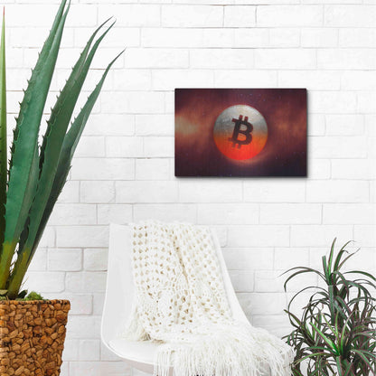 Luxe Metal Art 'Cosmic Crypto Bitcoin' by Epic Portfolio, Metal Wall Art,16x12