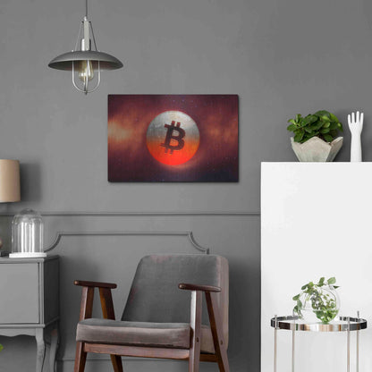 Luxe Metal Art 'Cosmic Crypto Bitcoin' by Epic Portfolio, Metal Wall Art,24x16