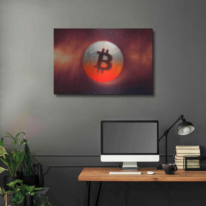 Luxe Metal Art 'Cosmic Crypto Bitcoin' by Epic Portfolio, Metal Wall Art,36x24