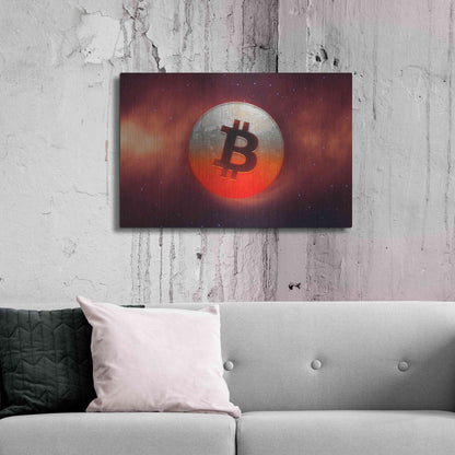 Luxe Metal Art 'Cosmic Crypto Bitcoin' by Epic Portfolio, Metal Wall Art,36x24