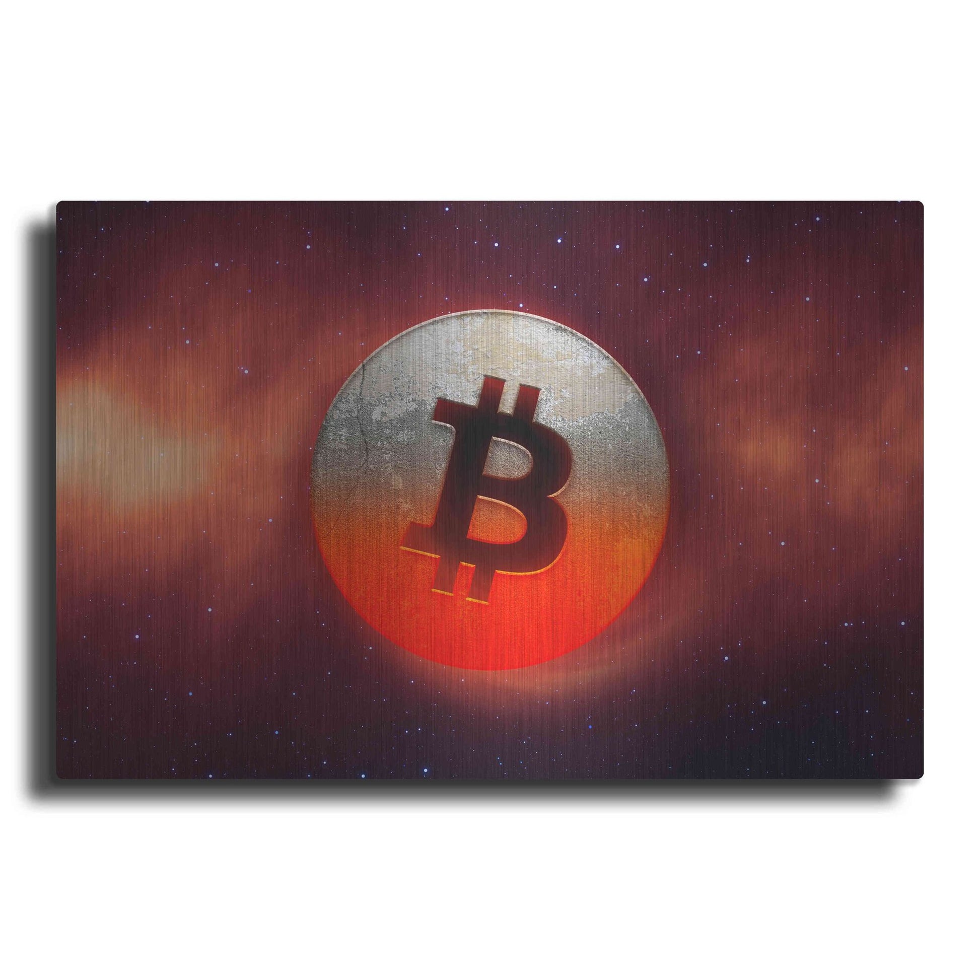 Luxe Metal Art 'Cosmic Crypto Bitcoin' by Epic Portfolio, Metal Wall Art