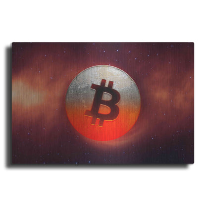 Luxe Metal Art 'Cosmic Crypto Bitcoin' by Epic Portfolio, Metal Wall Art