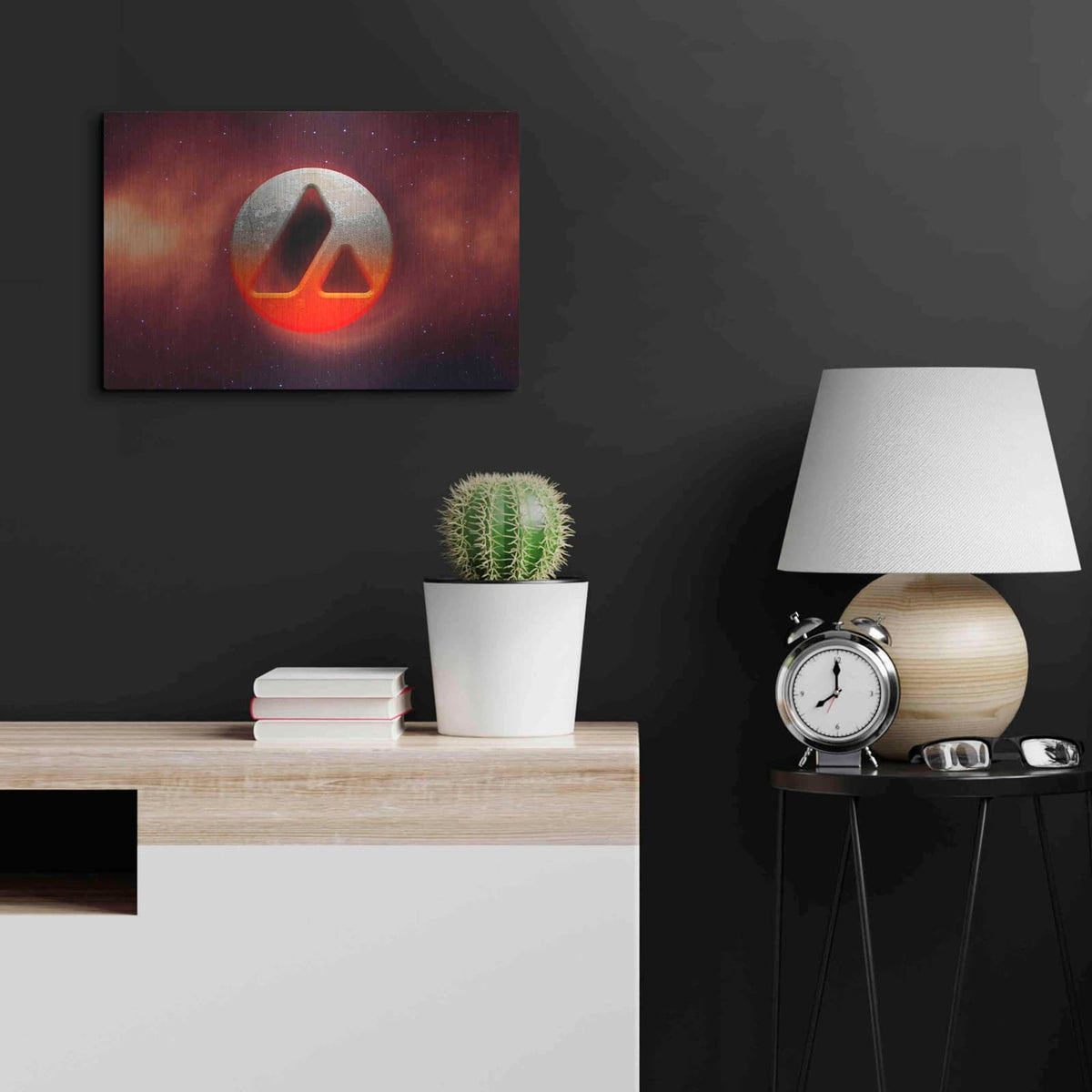 'Cosmic Crypto Avalanche' by Valentyn Artemenko – Metal Wall Art, 24x16 room view