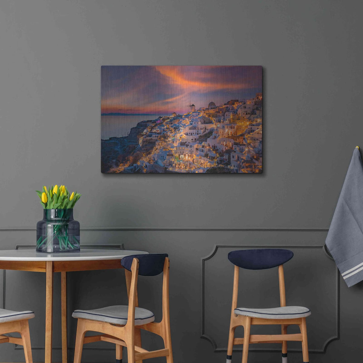 'Santorini Greece' by Edin Chavez – Metal Wall Art, 36x24 room view