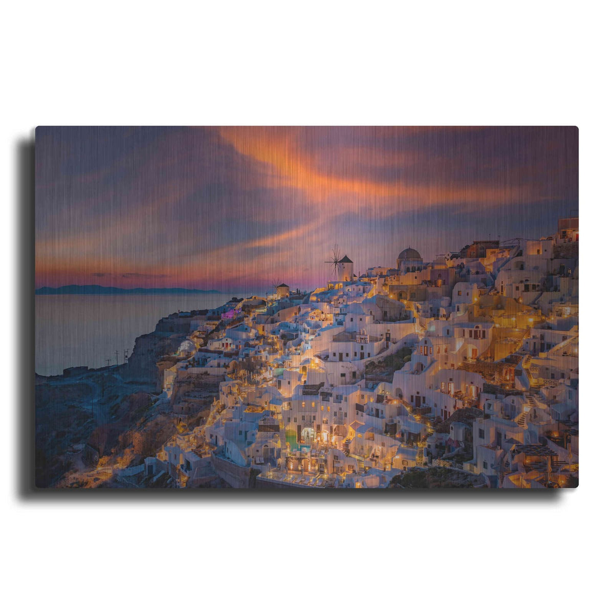 'Santorini Greece' by Edin Chavez – Metal Wall Art
