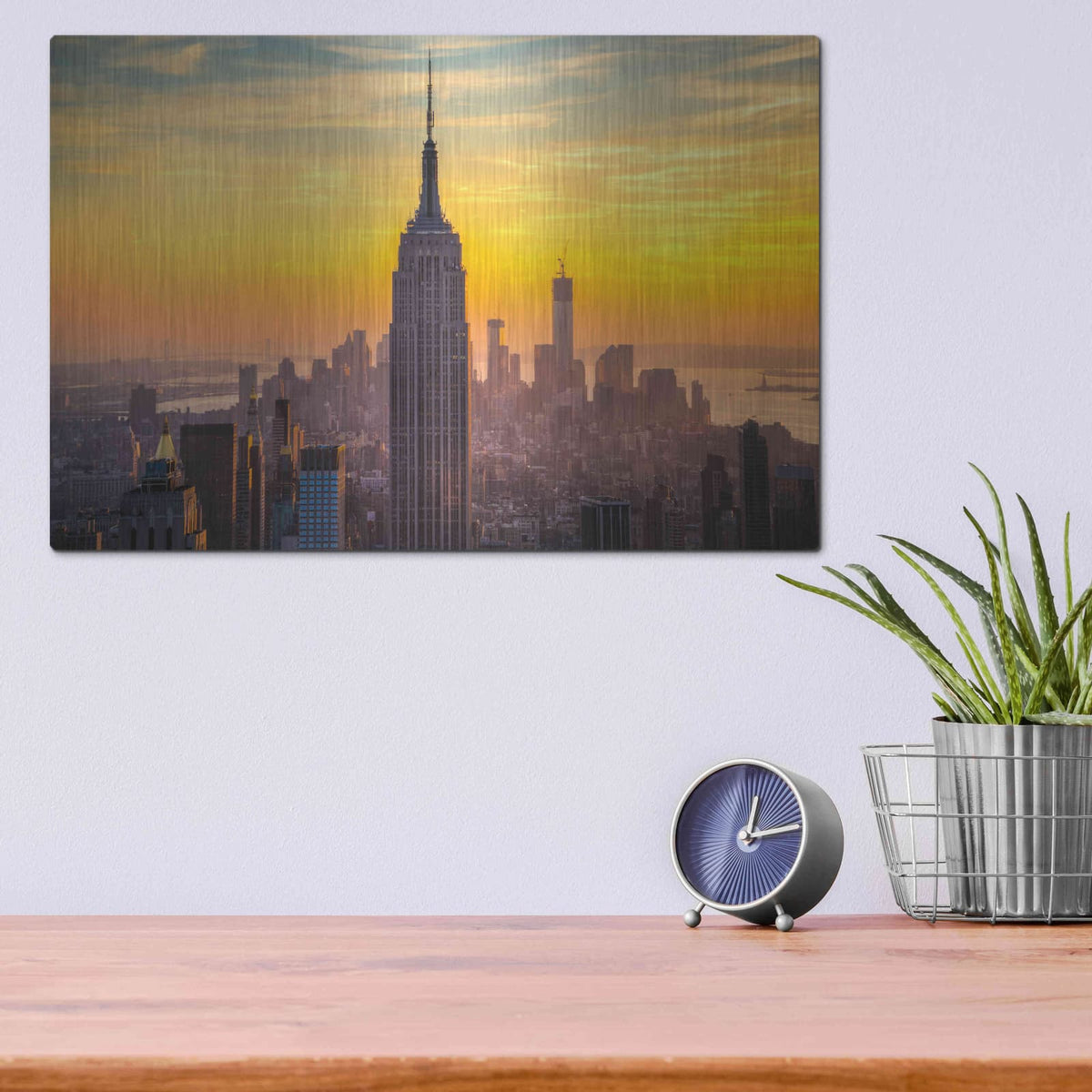 'Yellow Empire' by Edin Chavez – Metal Wall Art, 16x12 room view