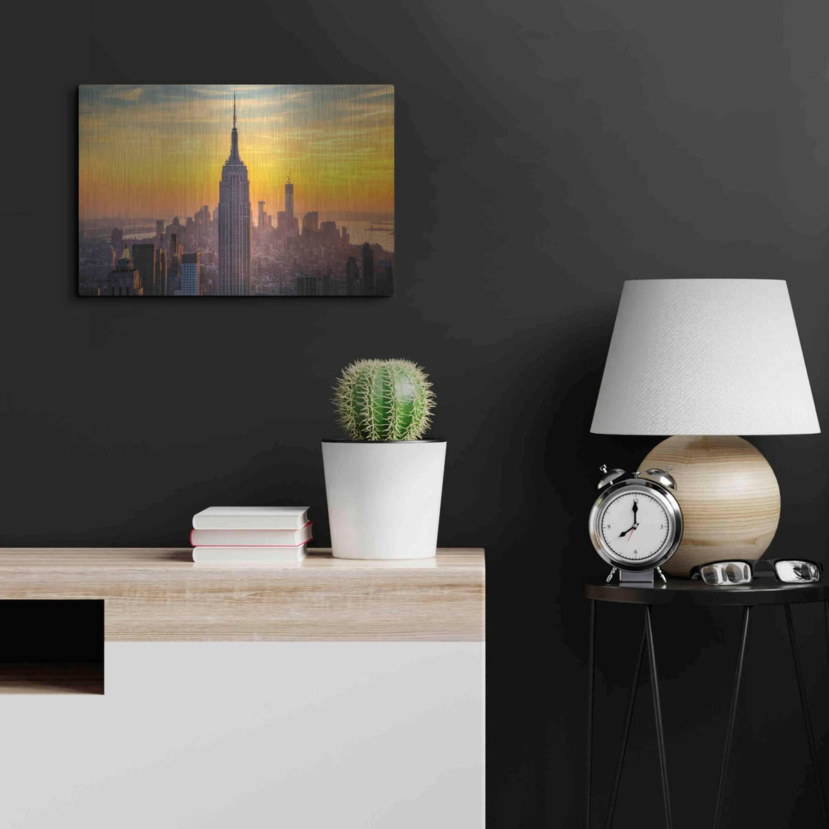 'Yellow Empire' by Edin Chavez – Metal Wall Art, 24x16 room view