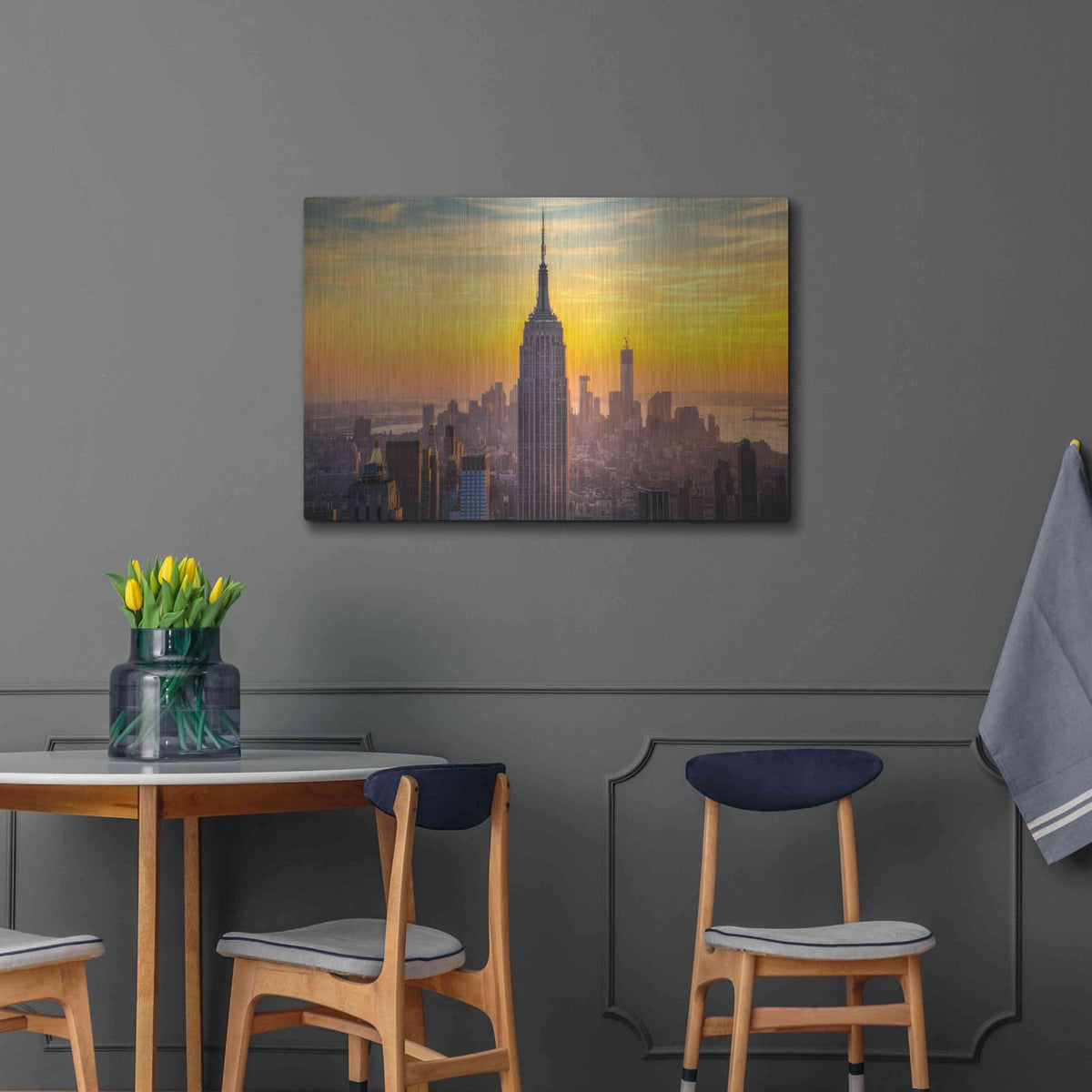 'Yellow Empire' by Edin Chavez – Metal Wall Art, 36x24 room view