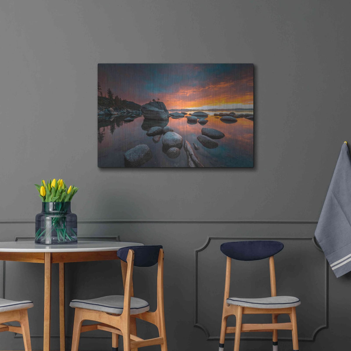 'The Stone Crocodile' by Edin Chavez – Metal Wall Art, 36x24 room view
