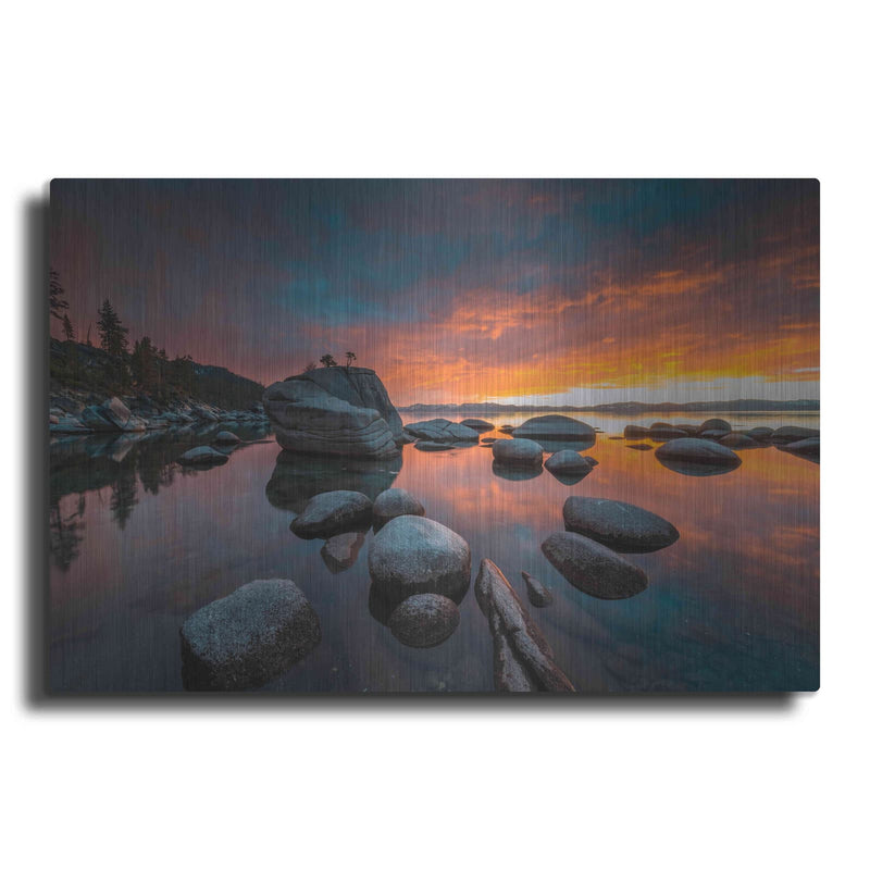 'The Stone Crocodile' by Edin Chavez – Metal Wall Art
