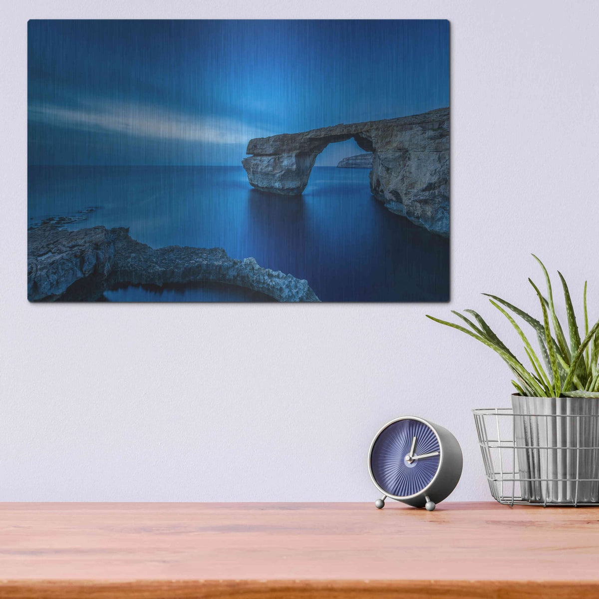 'Cobalt Gate' by Edin Chavez – Metal Wall Art, 16x12 room view