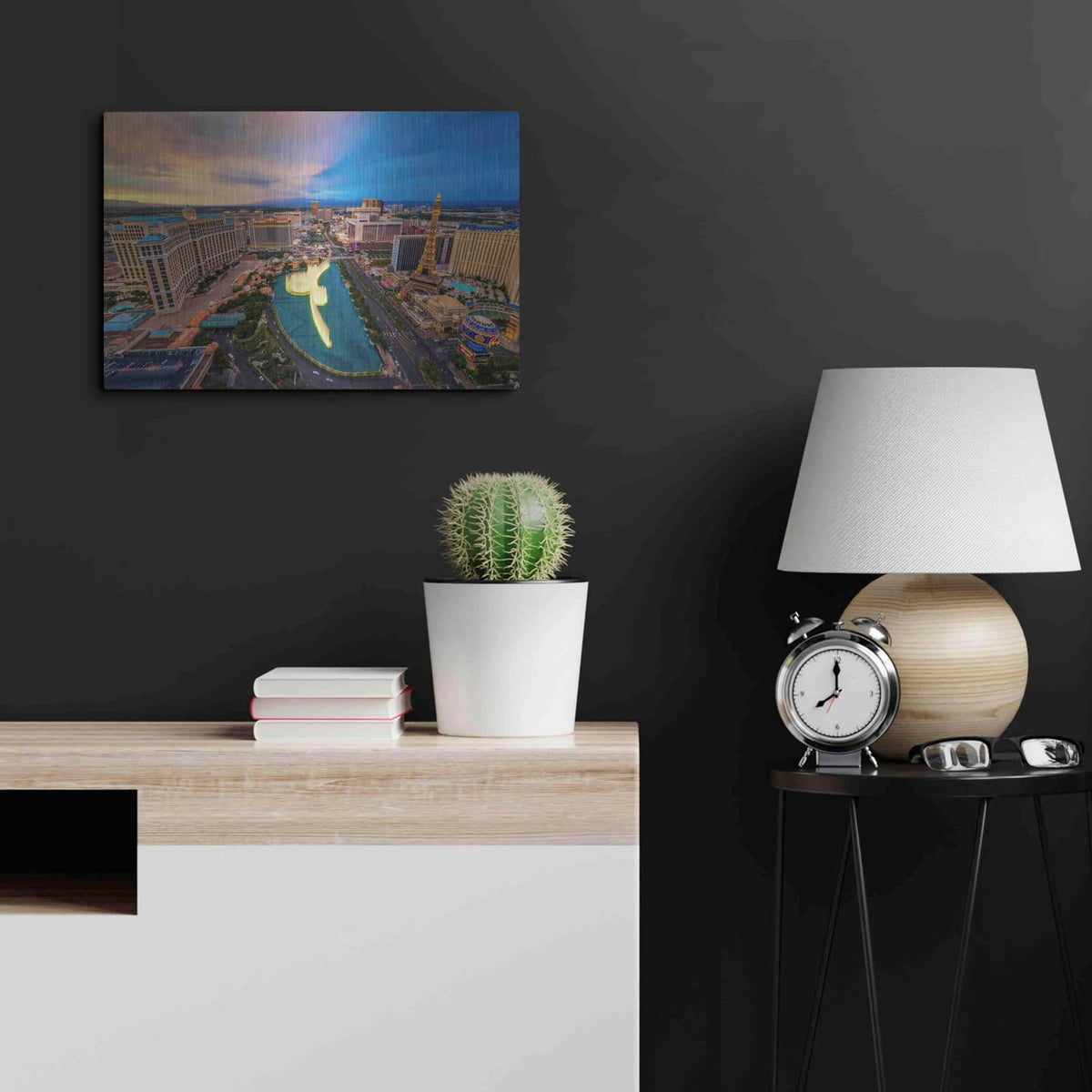 'Aerial Las Vegas' by Edin Chavez – Metal Wall Art, 24x16 room view